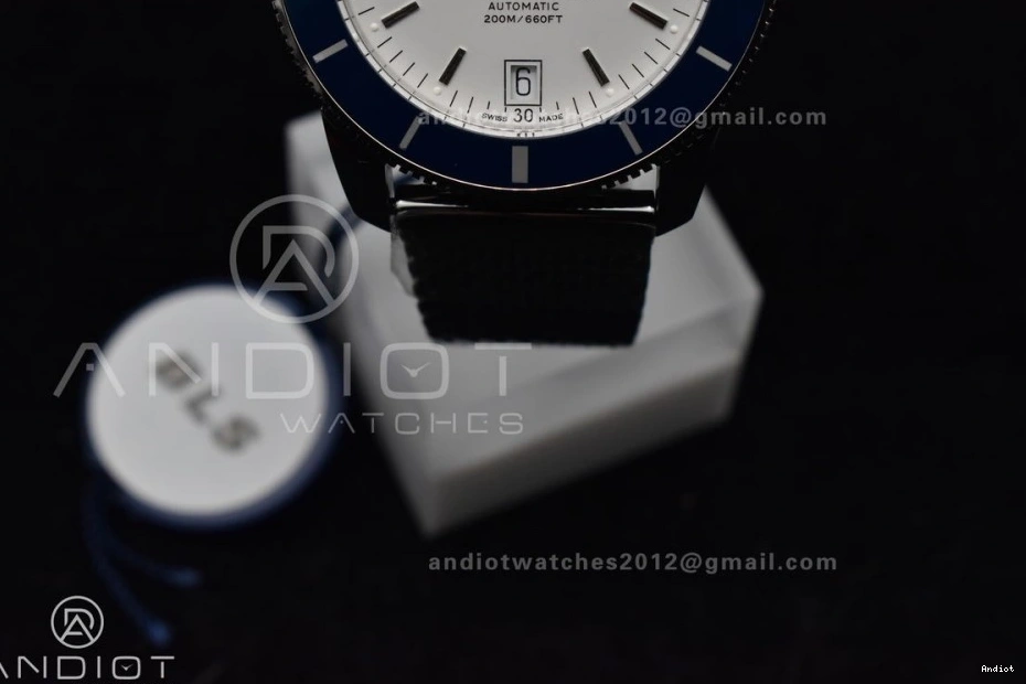 Bracelet Mesh BLSF Bezel SS White Dial II Heritage Ceramic A on 1186 SuperOcean SS Blue WellDesigned 42mm 0731